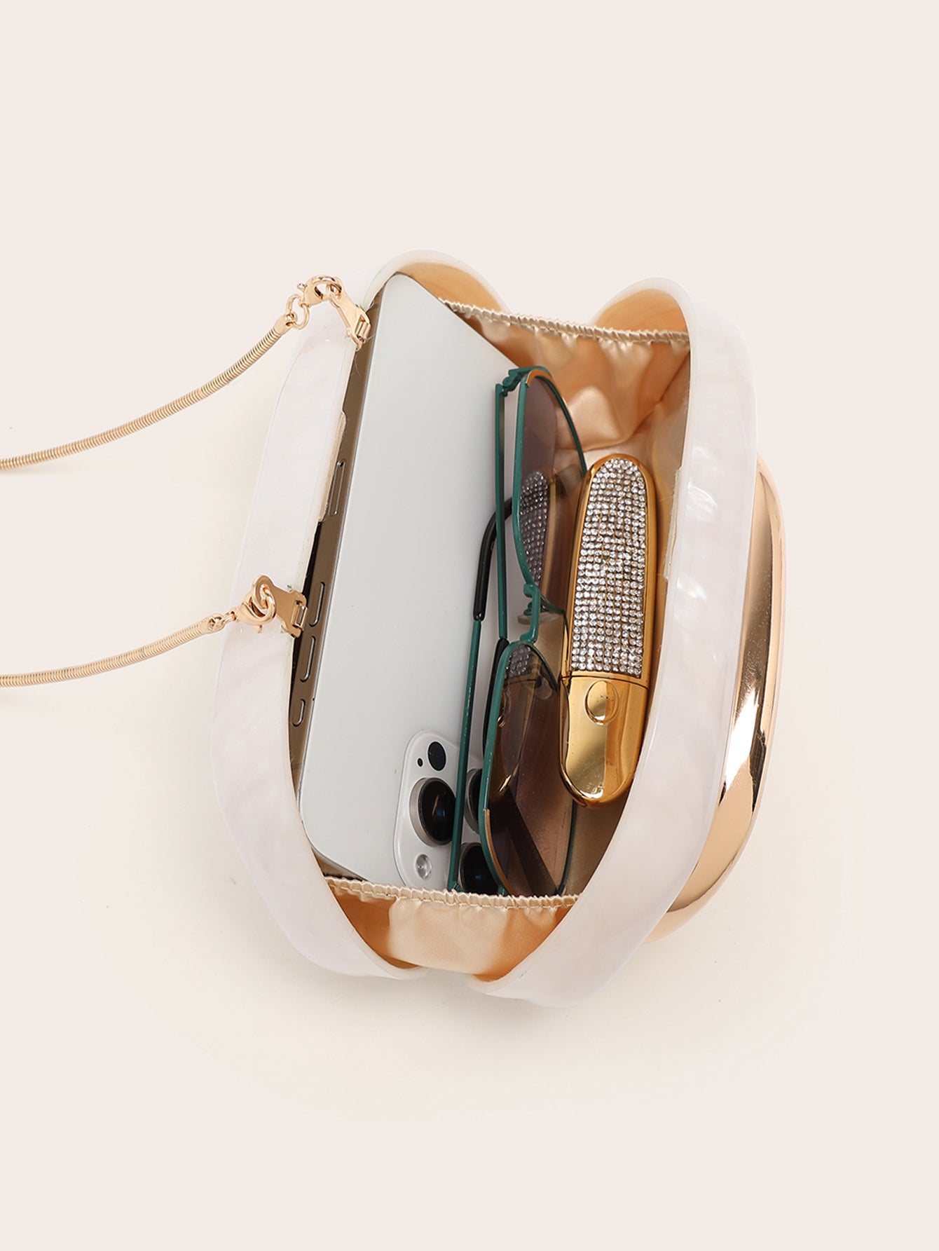 Women's Fashion Luxury Evening Metal Gold Clutch Purse Bag