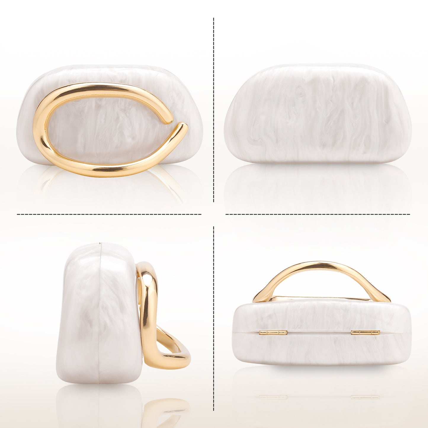 Women's Fashion Luxury Evening Metal Gold Clutch Purse Bag