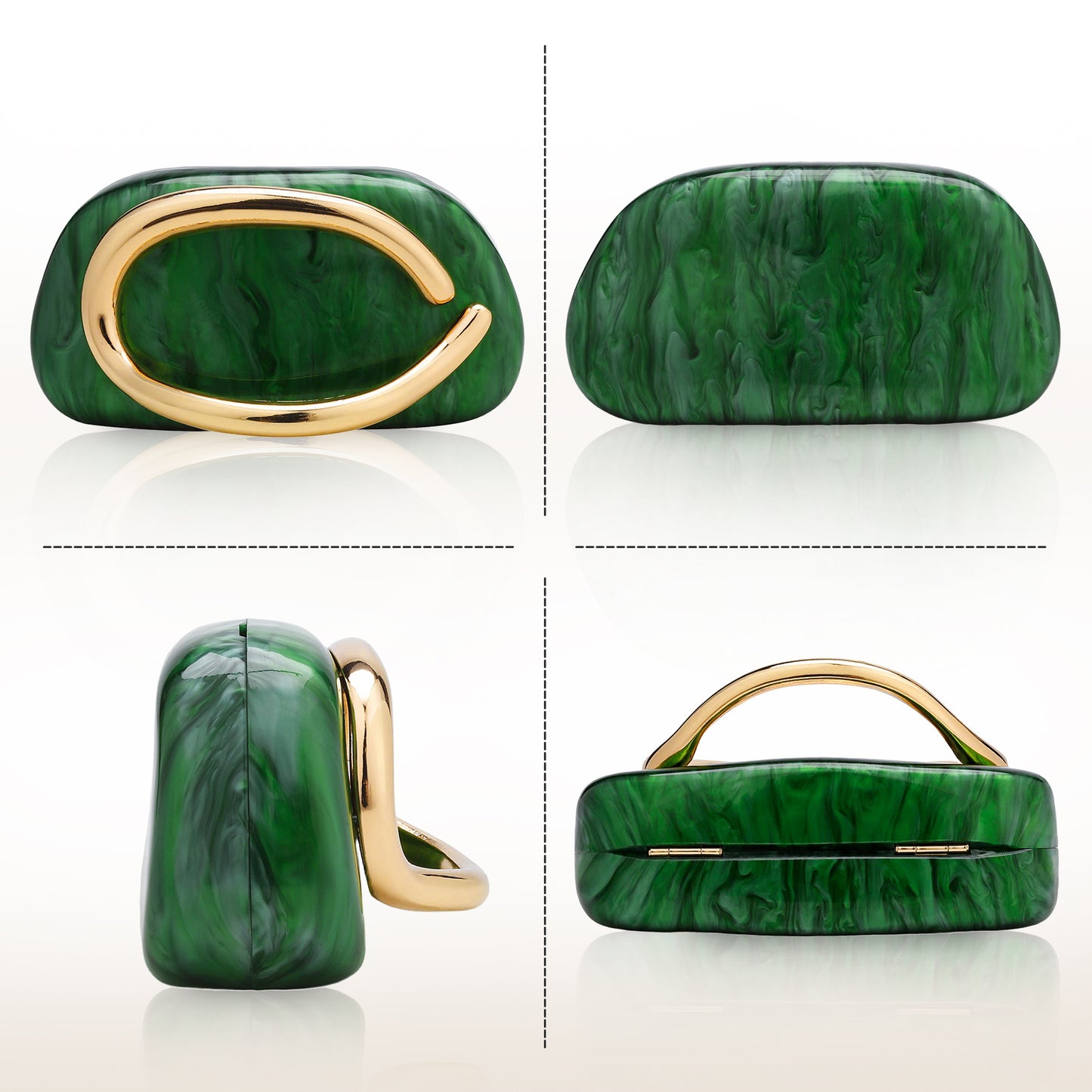 Women's Fashion Luxury Evening Metal Gold Clutch Purse Bag