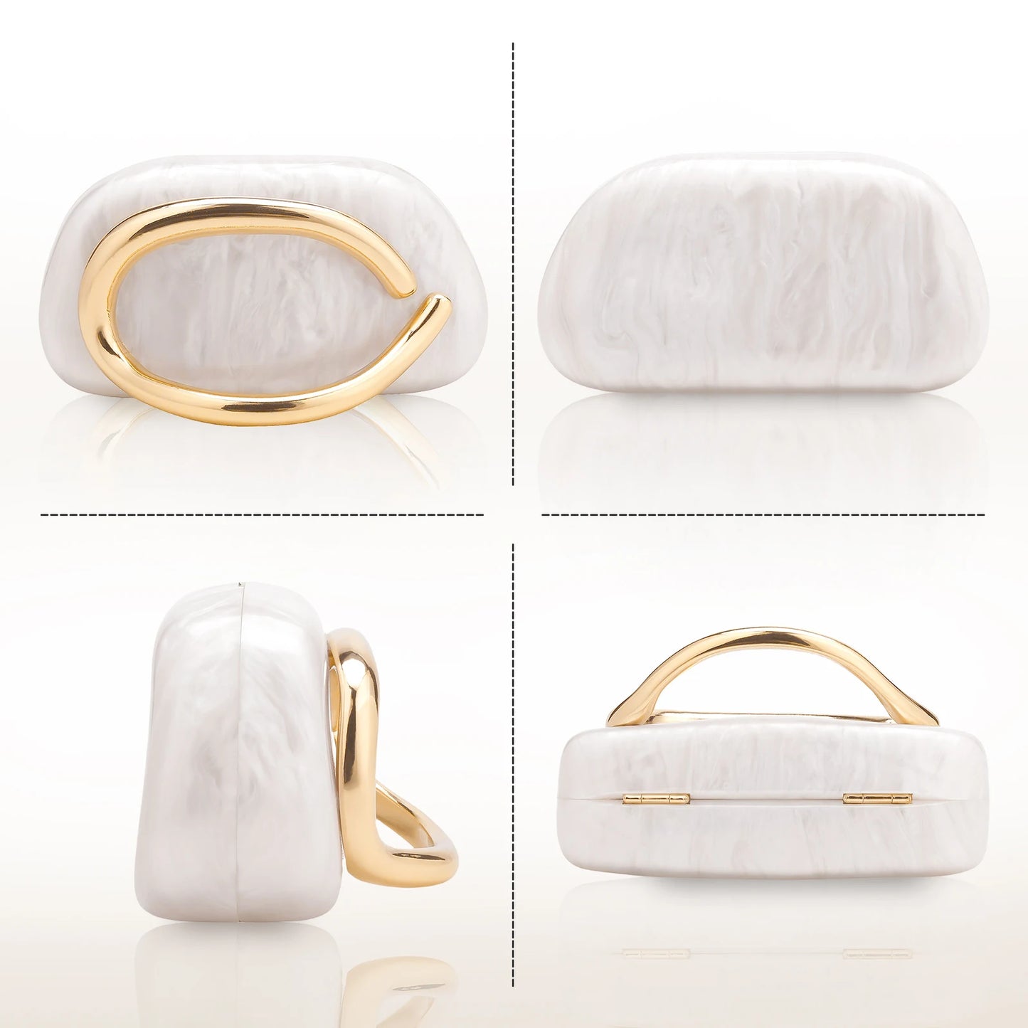 Women's Fashion Luxury Evening Metal Gold Clutch Purse Bag